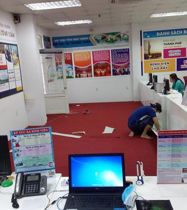 Thảm lót sàn Cần Thơ thi công tại Phòng Đào tạo – Đại học Võ Trường Toản